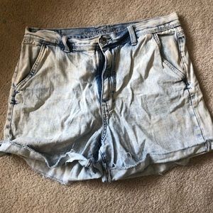 American Eagle Light Wash High Rise Shorts